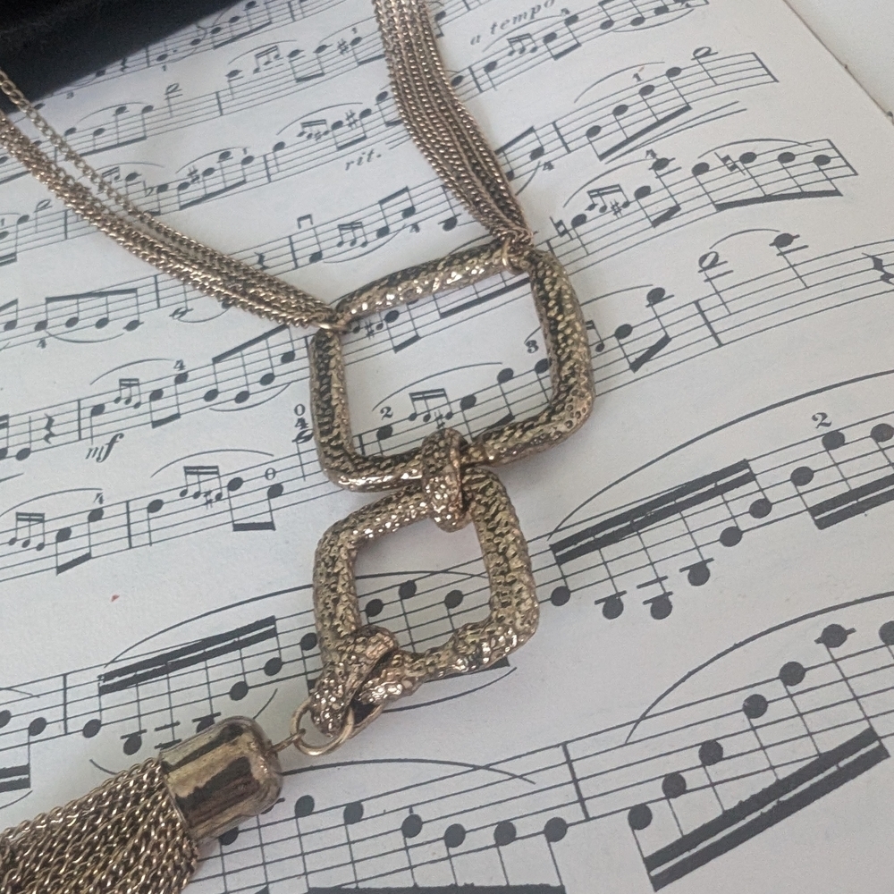 Gold-Tone Link Tassel Necklace - Women Jewelry